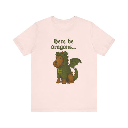 Airedale Terrier Here Be Dragons TShirt