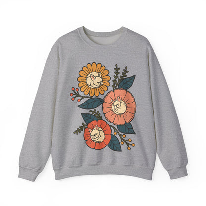 Piebald Frenchie Sleeping Flowers Sweatshirt
