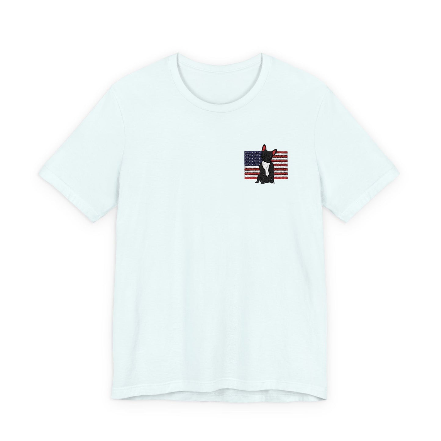 Embroidered Flag Black Frenchie TShirt