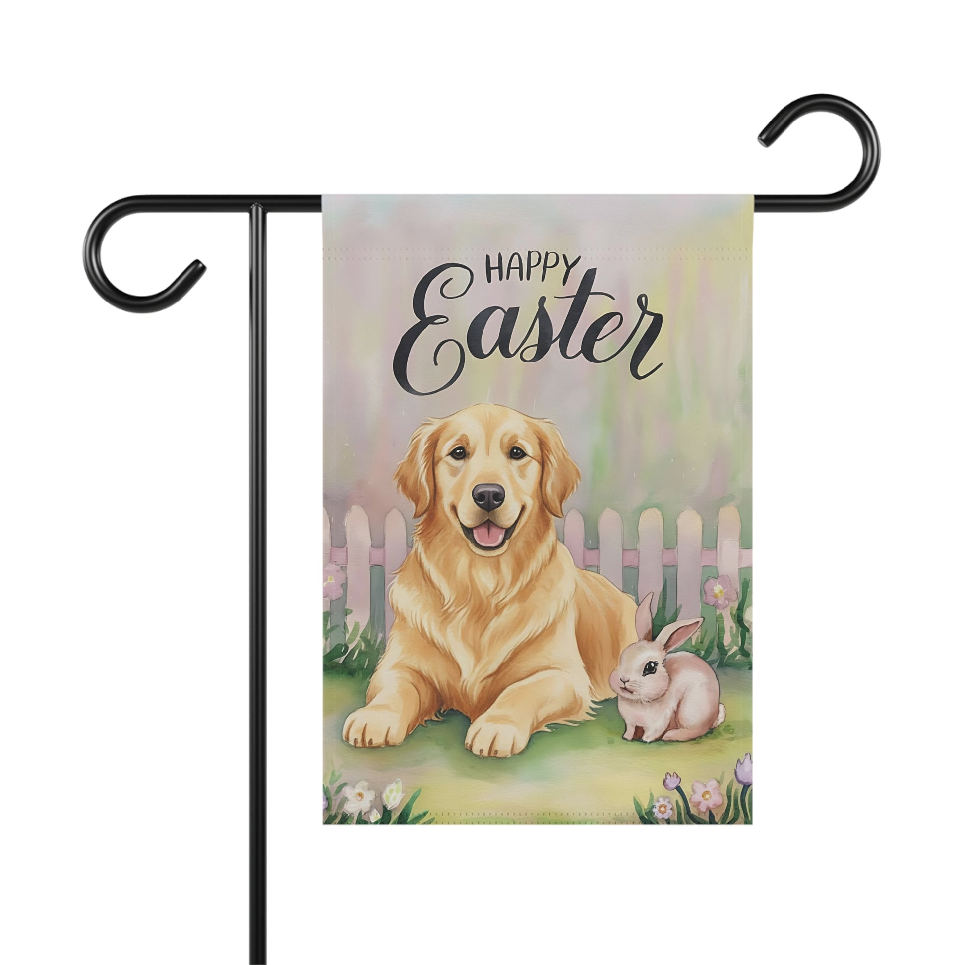 Golden Retriever Elegant Easter Garden Flag
