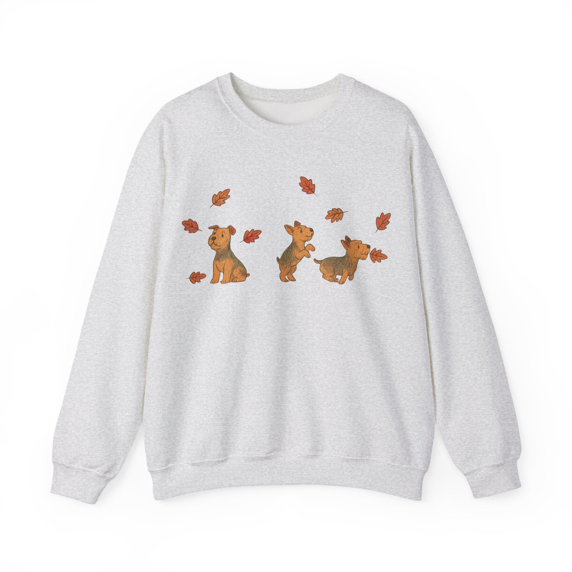 Airedale Terrier Chasing Leaves Sweatshirt