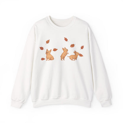 Fawn Frenchie Chasing Leaves Sweatshirt
