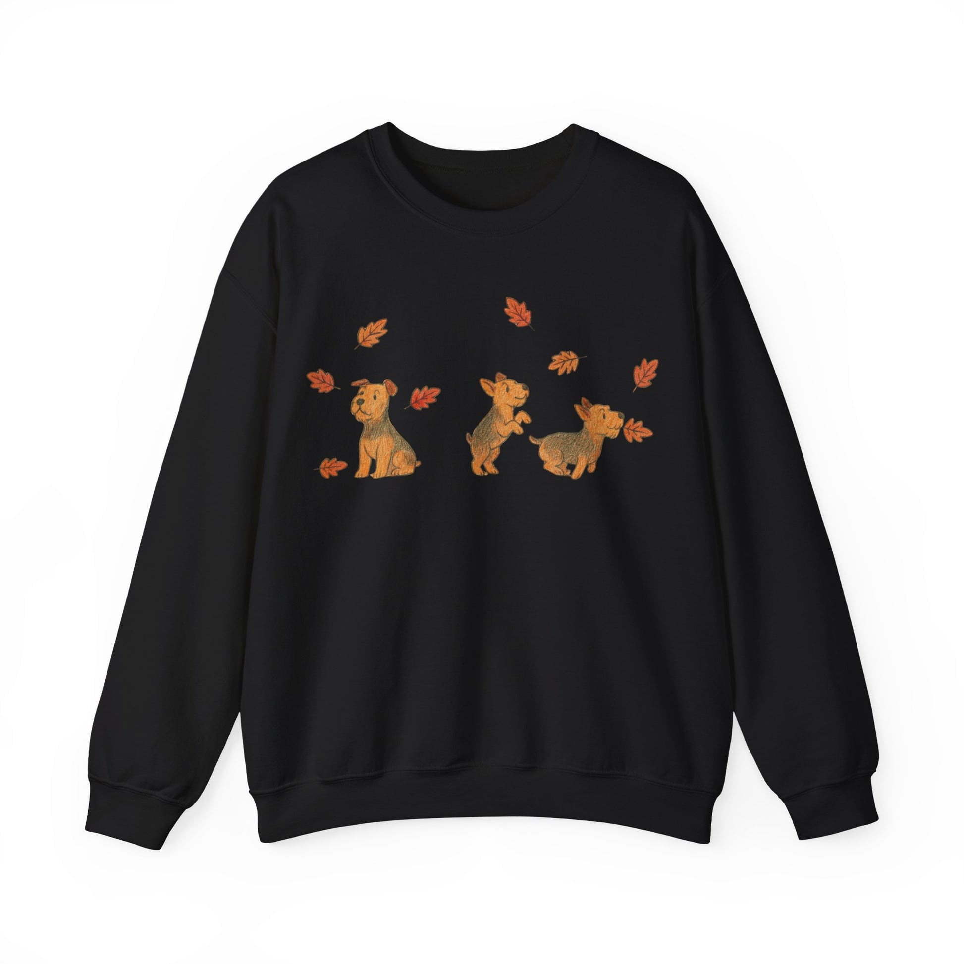 Airedale Terrier Chasing Leaves Sweatshirt