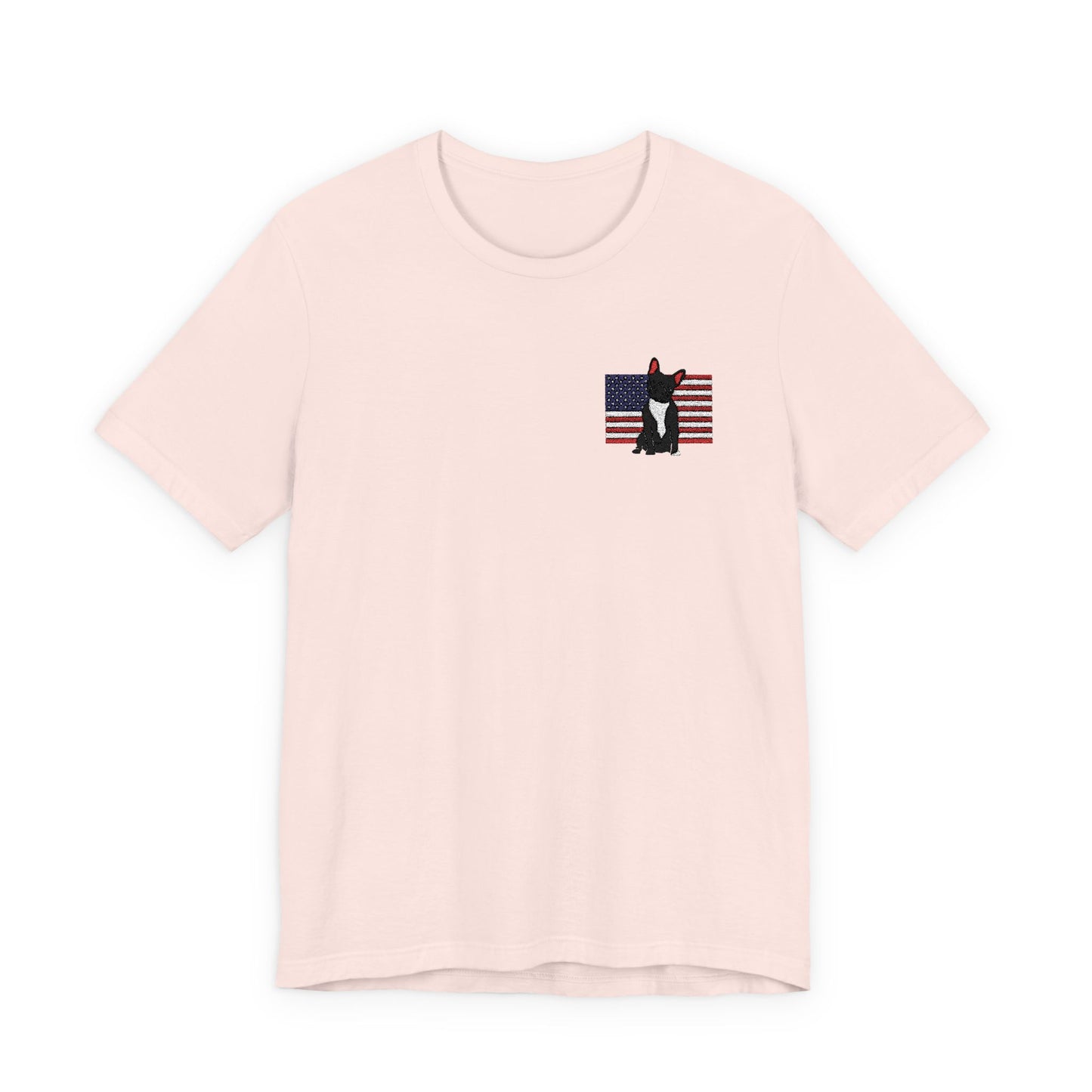 Embroidered Flag Black Frenchie TShirt