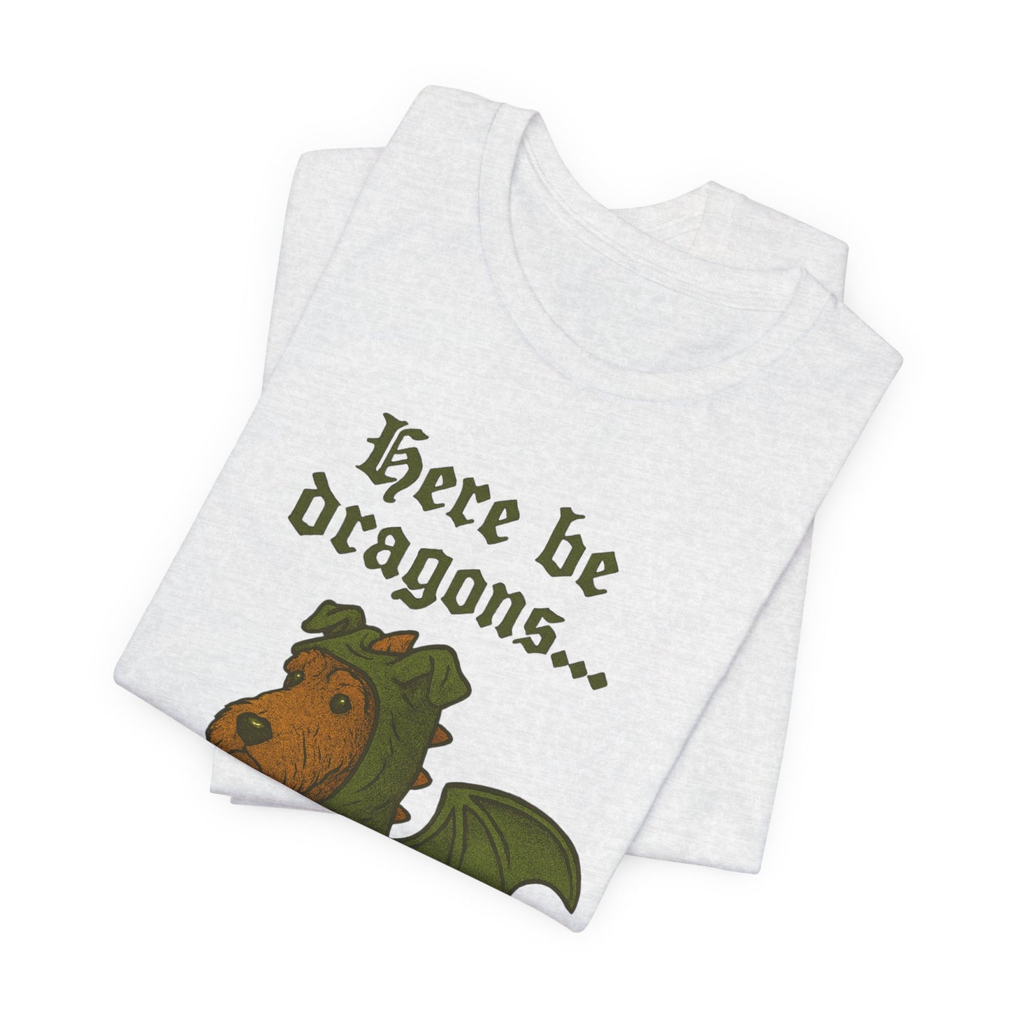 Airedale Terrier Here Be Dragons TShirt