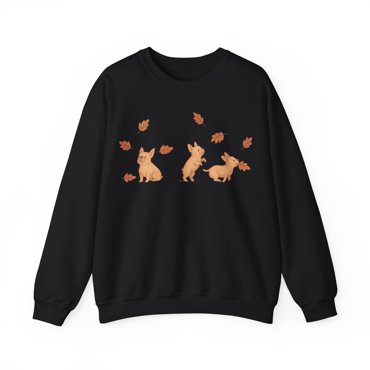 Fawn Frenchie Chasing Leaves Sweatshirt