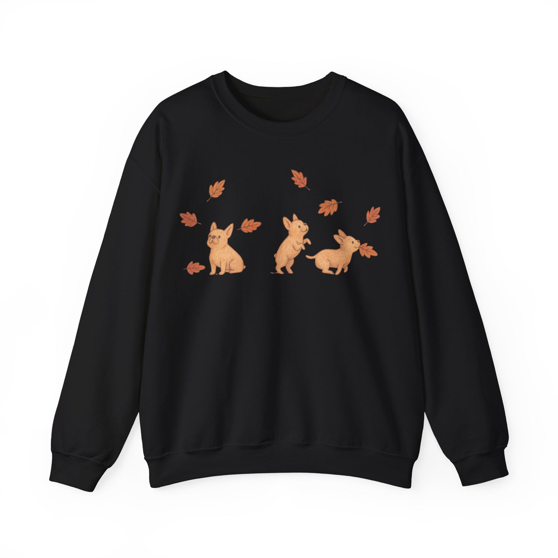 Fawn Frenchie Chasing Leaves Sweatshirt