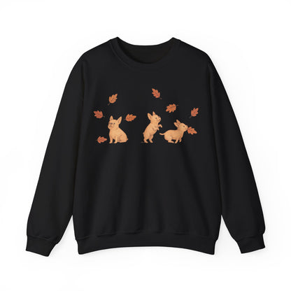 Fawn Frenchie Chasing Leaves Sweatshirt