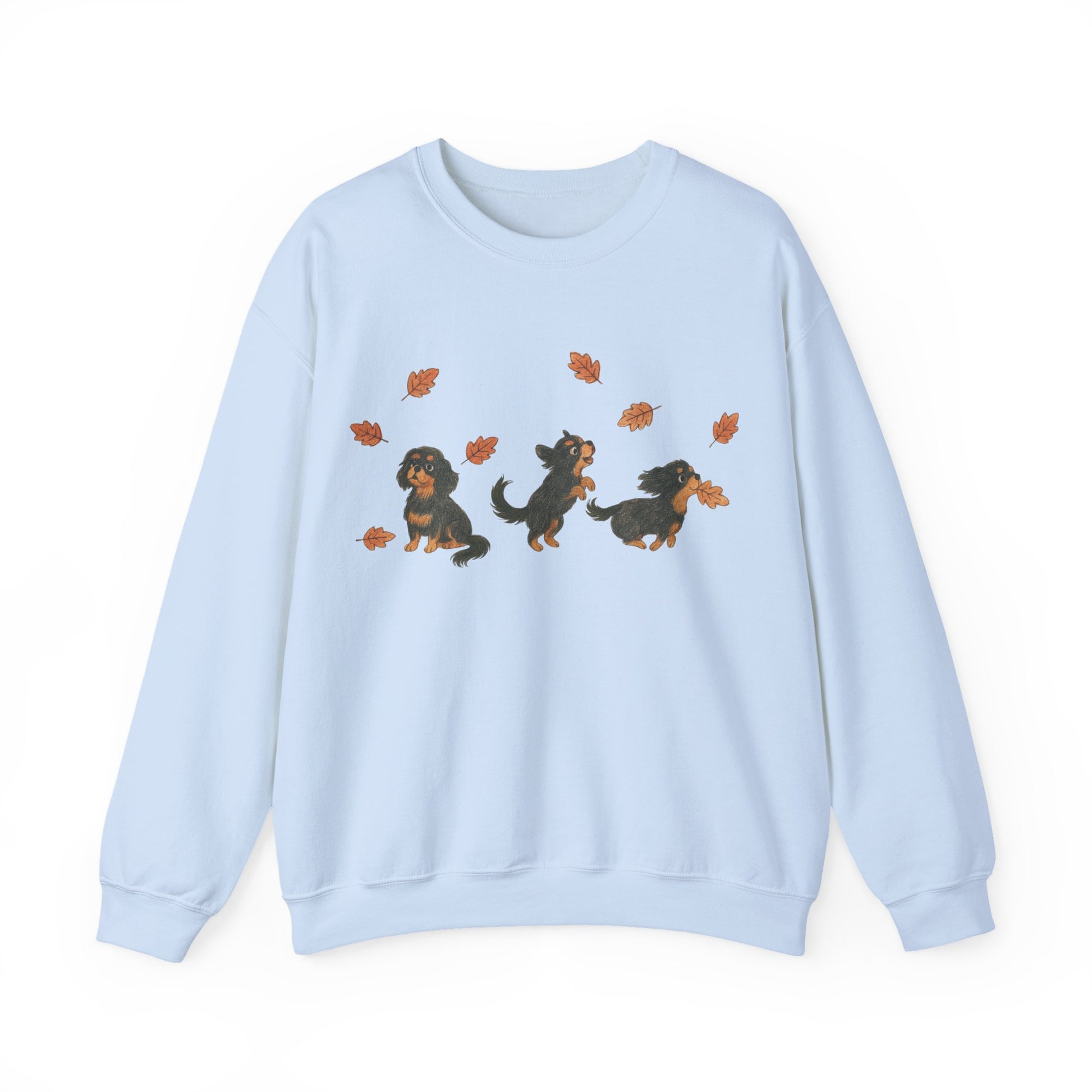 Black Tan Cavalier Chasing Leaves Sweatshirt