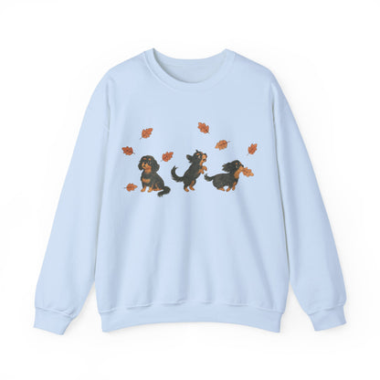 Black Tan Cavalier Chasing Leaves Sweatshirt