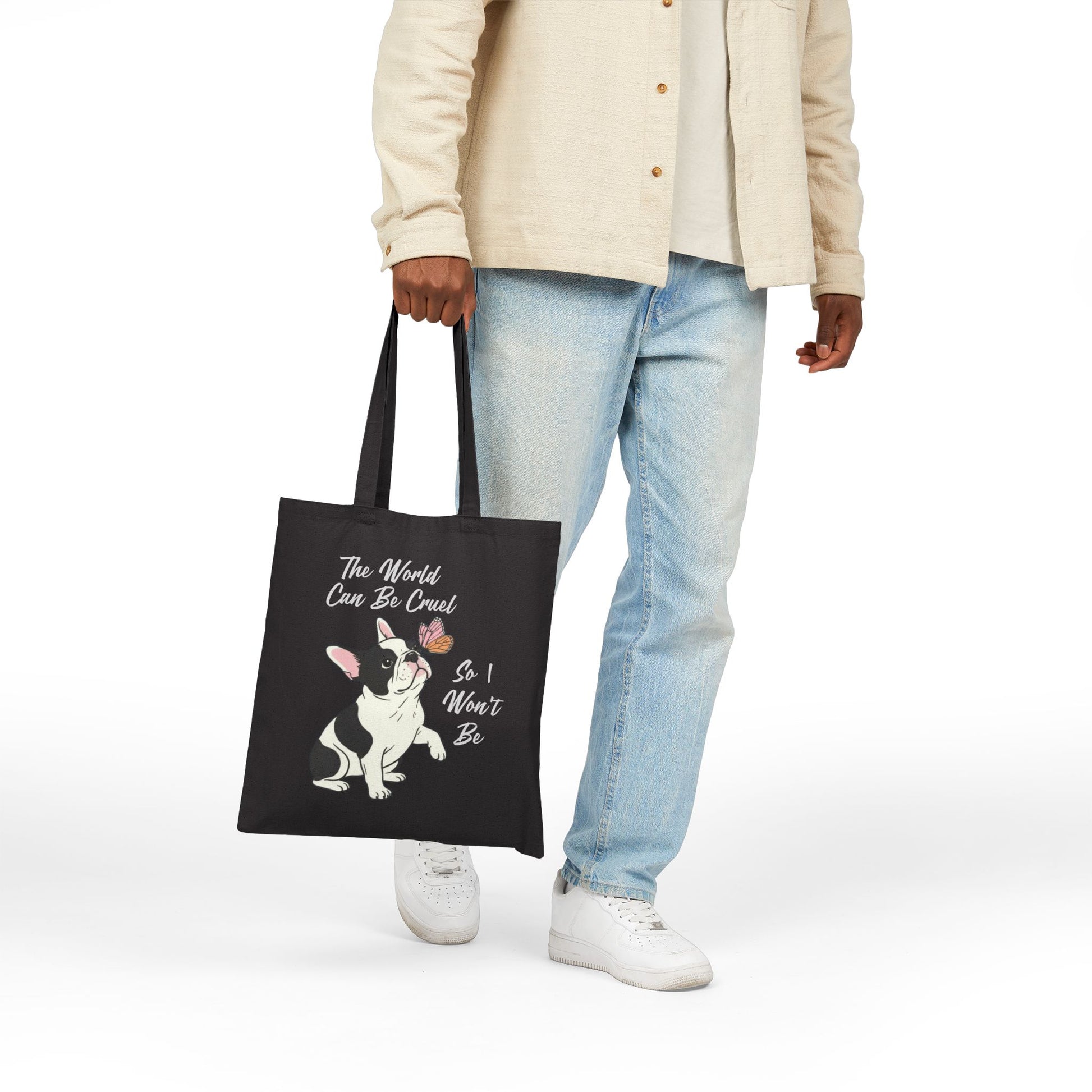 Cruel World Piebald Frenchie Tote Bag