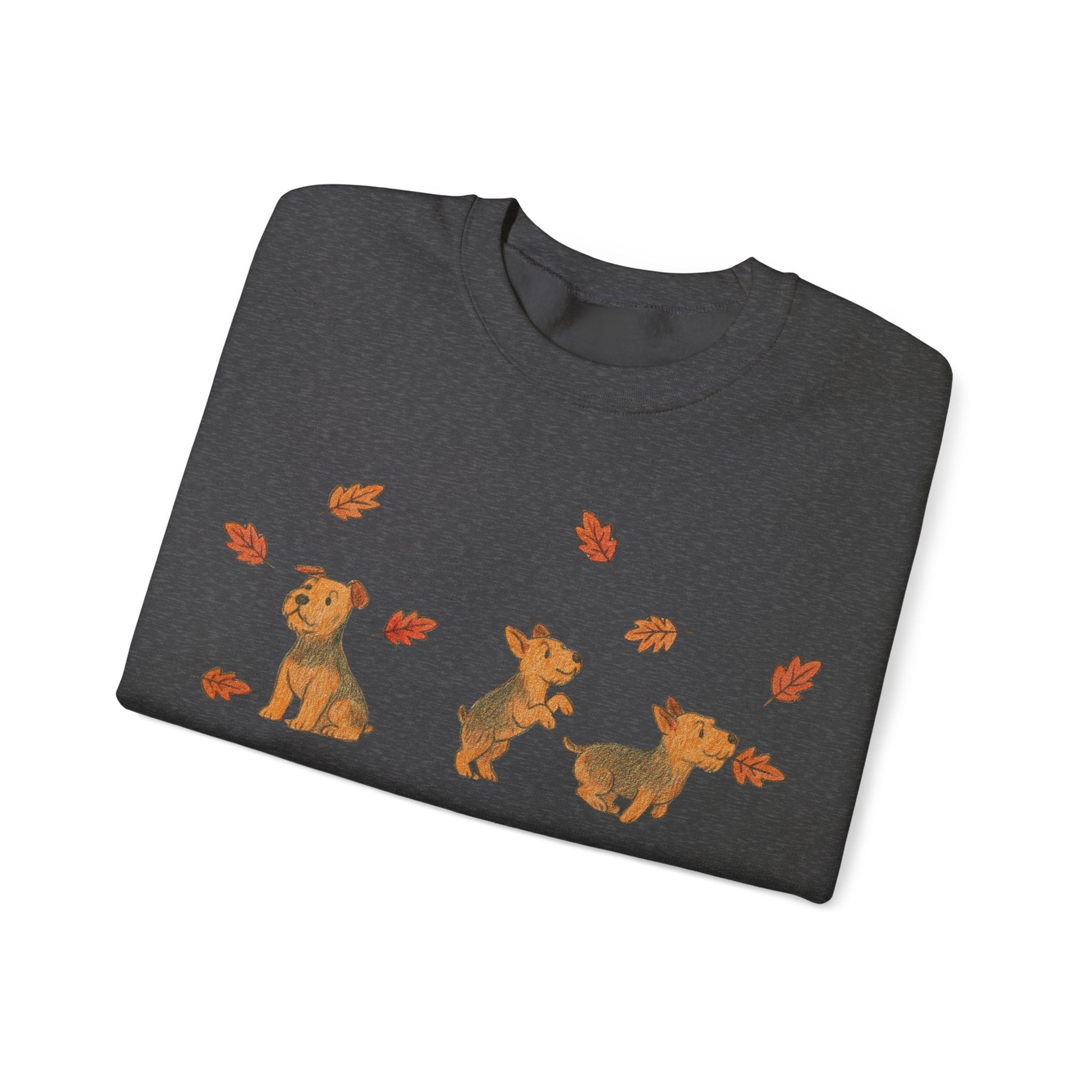 Airedale Terrier Chasing Leaves Sweatshirt