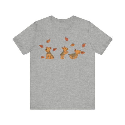 Airedale Terrier Chasing Leaves TShirt