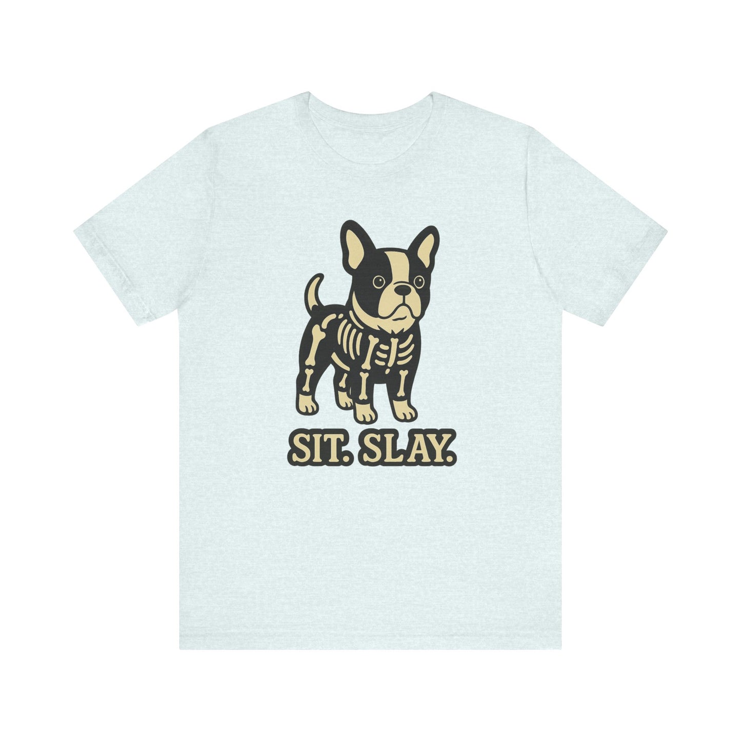 Piebald French Bulldog Stay. Slay. Halloween TShirt