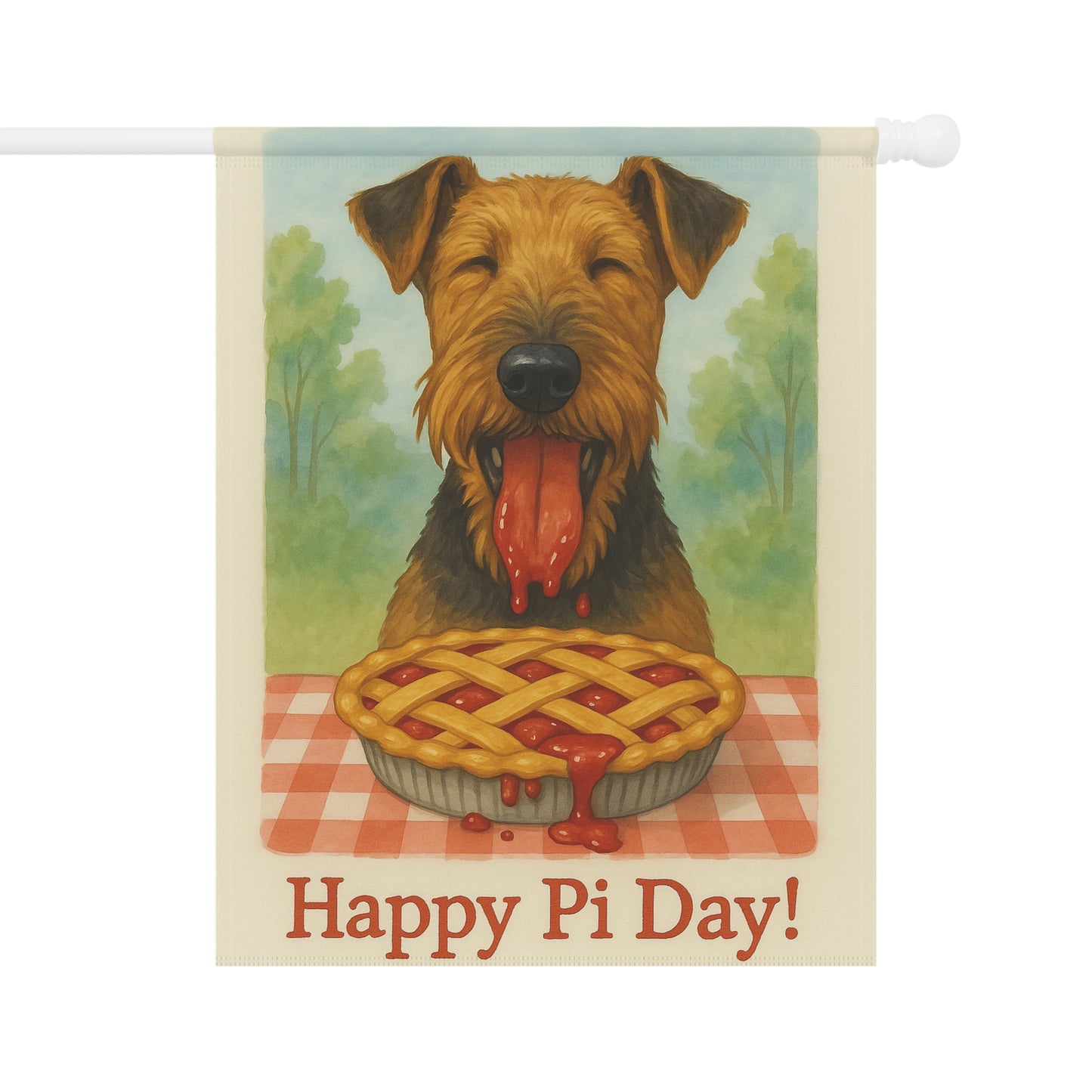 Airedale Terrier Pi Day Garden Flag