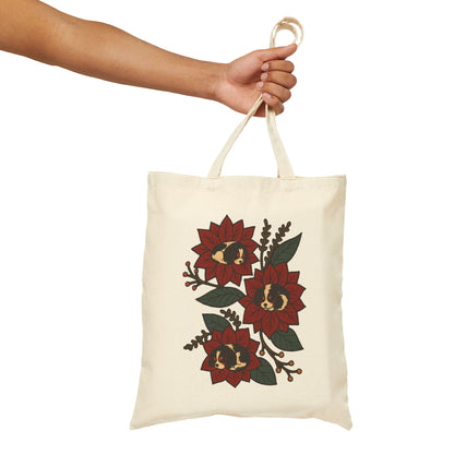 Tricolor Cavalier Holiday Flower Sleeping Tote Bag