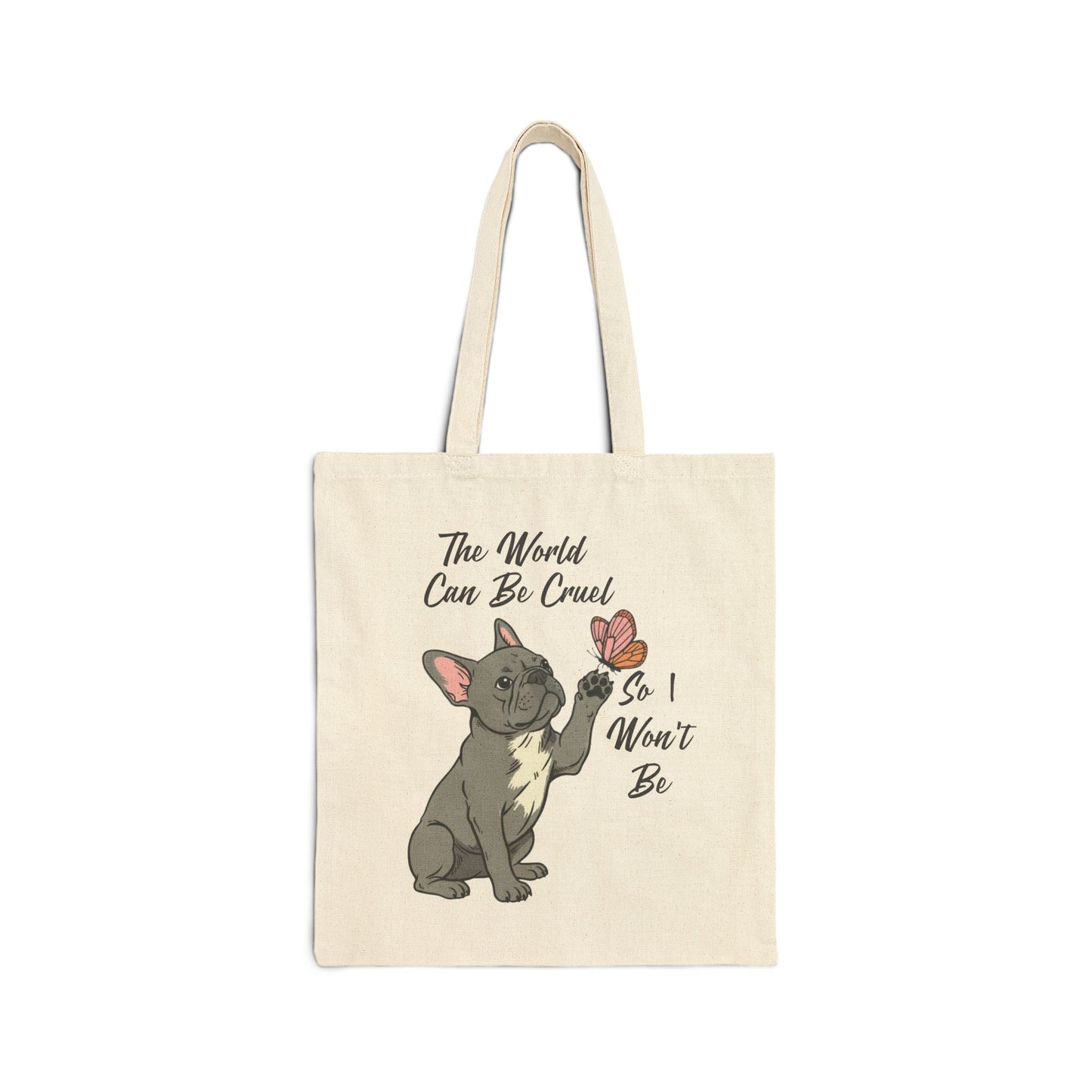 Cruel World Black Frenchie Tote Bag