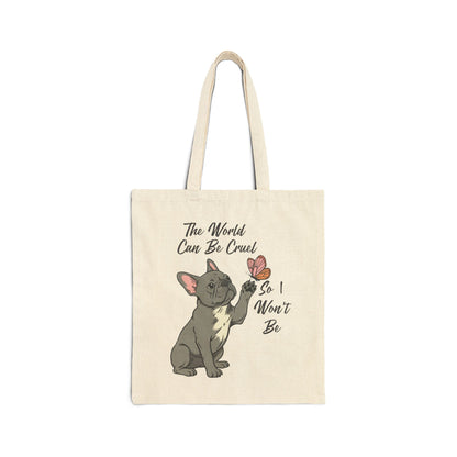 Cruel World Black Frenchie Tote Bag