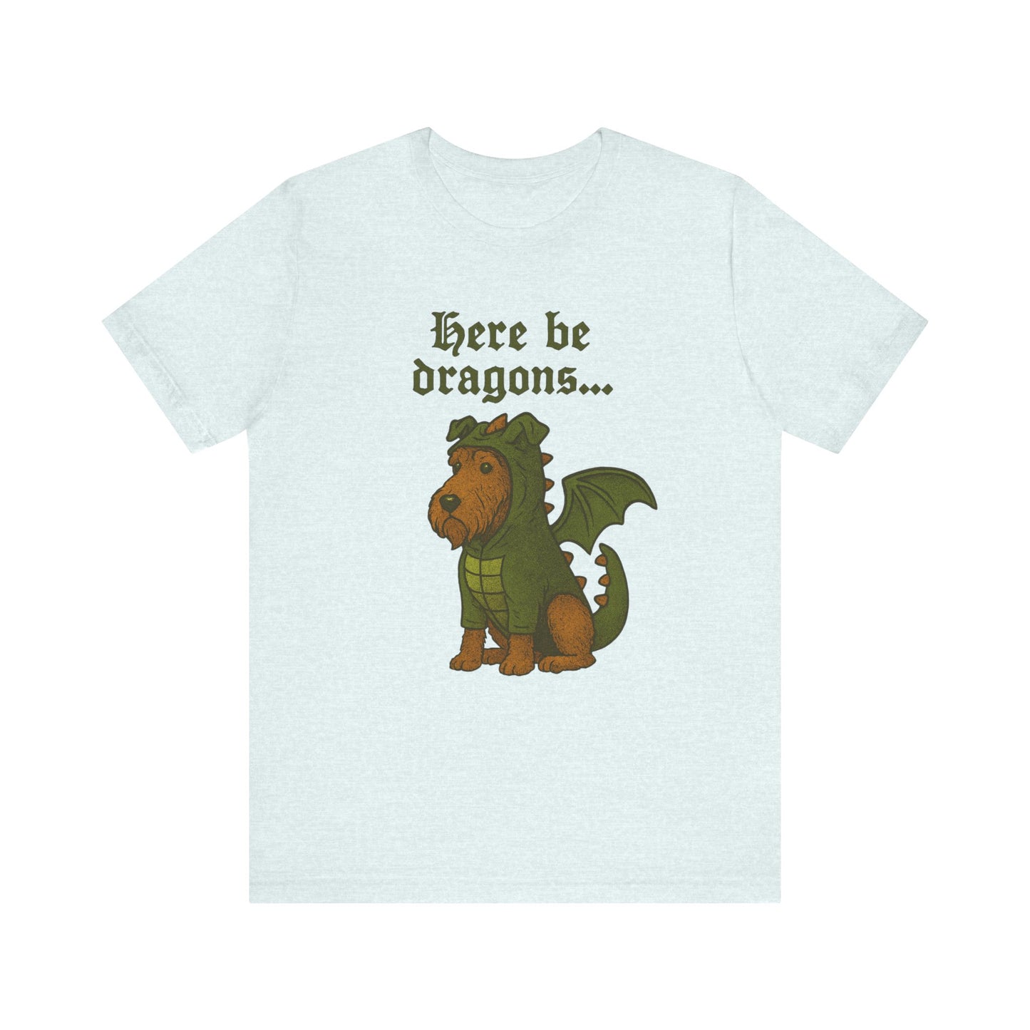 Airedale Terrier Here Be Dragons TShirt