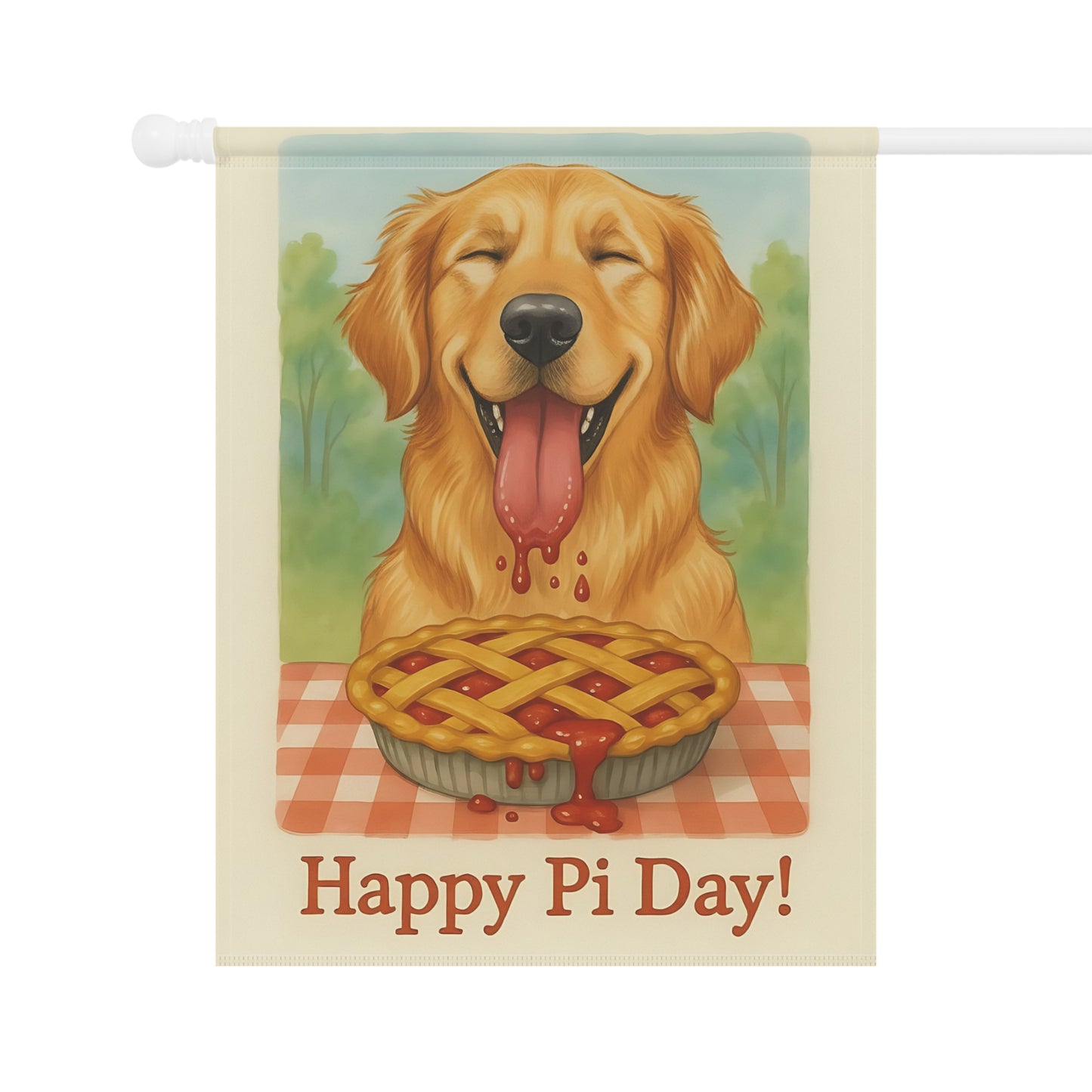 Golden Retriever Pi Day Yard Flag