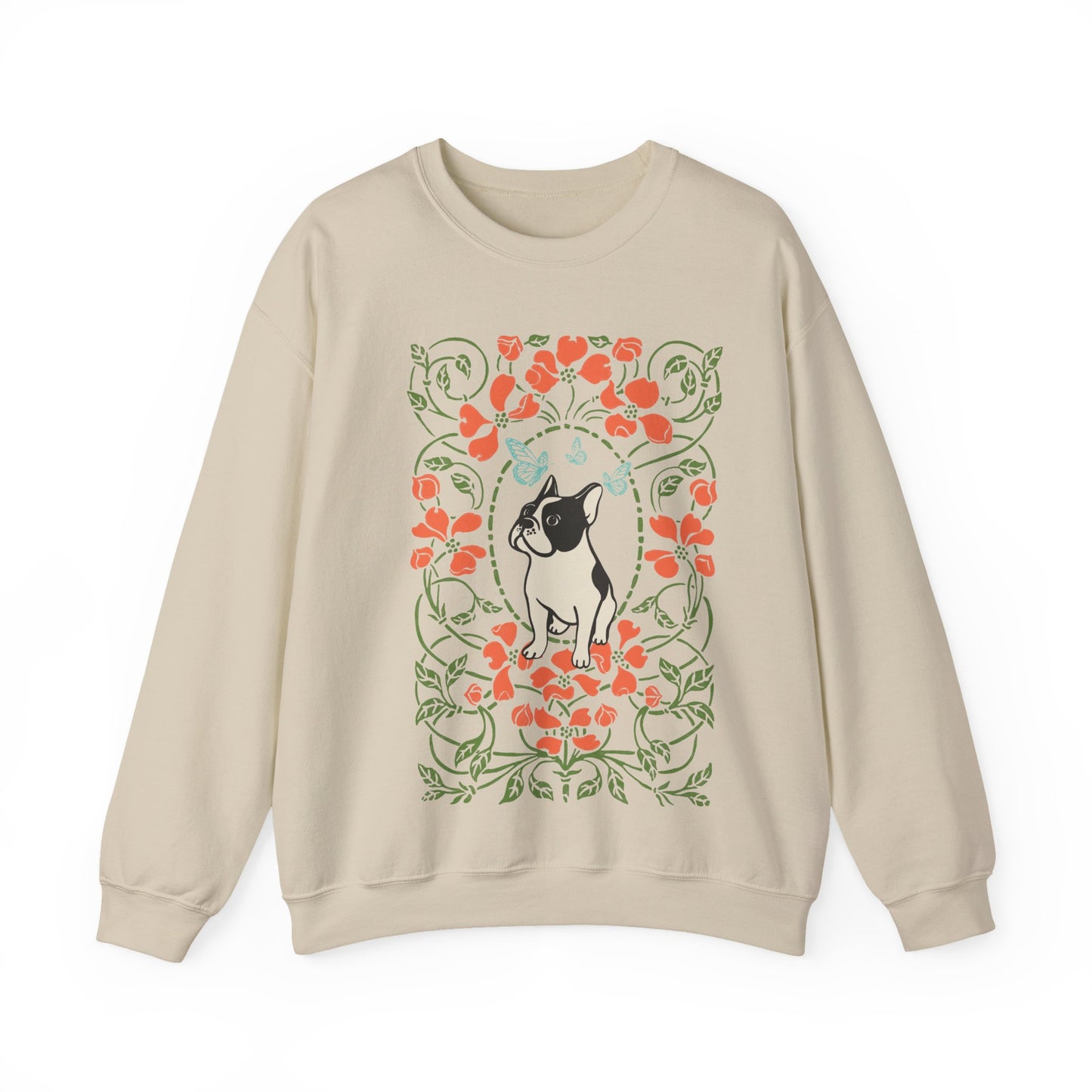 Piebald French Bulldog Butterfly Frame Sweatshirt