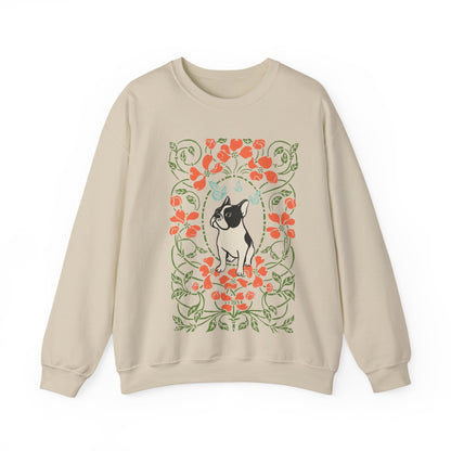 Piebald French Bulldog Butterfly Frame Sweatshirt