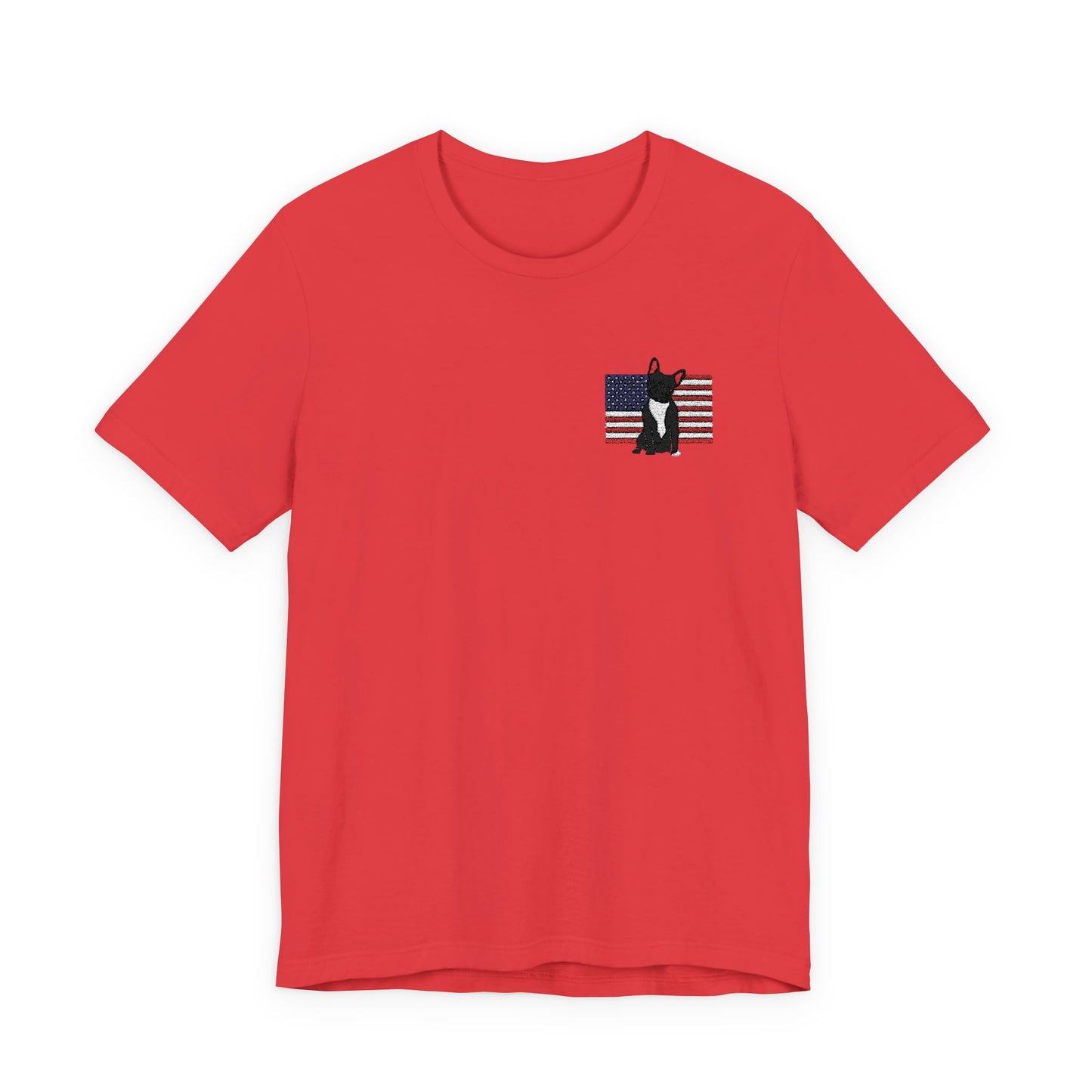 Embroidered Flag Black Frenchie TShirt