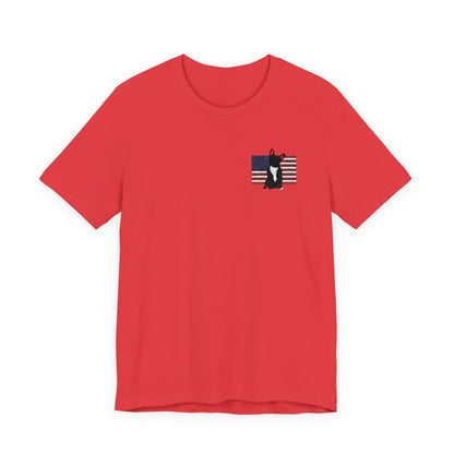 Embroidered Flag Black Frenchie TShirt