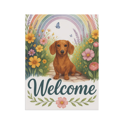 Red Dachshund Welcome Garden Decor
