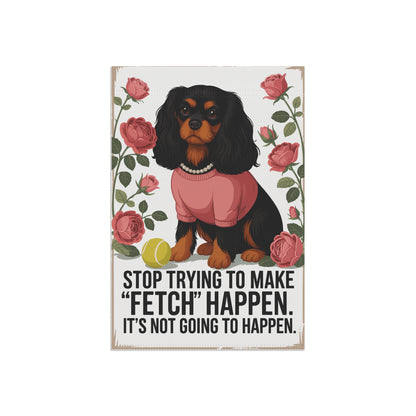 Black Tan Cavalier Fetch Garden Flag