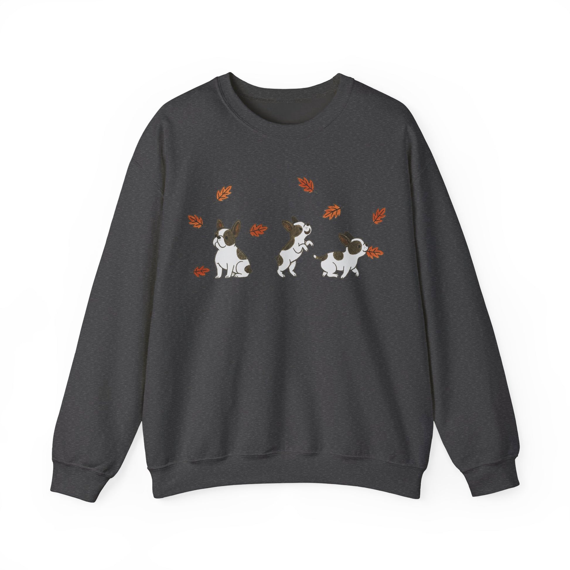 Piebald Frenchie Chasing Leaves Sweatshirt