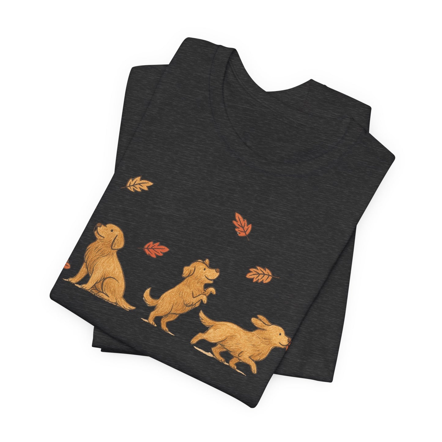 Golden Retriever Chasing Leaves TShirt