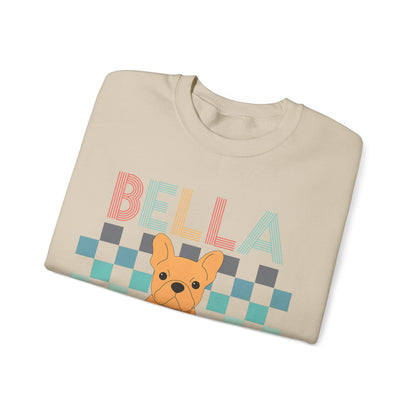 Fawn French Bulldog Retro Checkered Sweatshirt