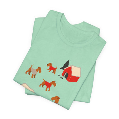 Airedale Terrier Snow Play TShirt