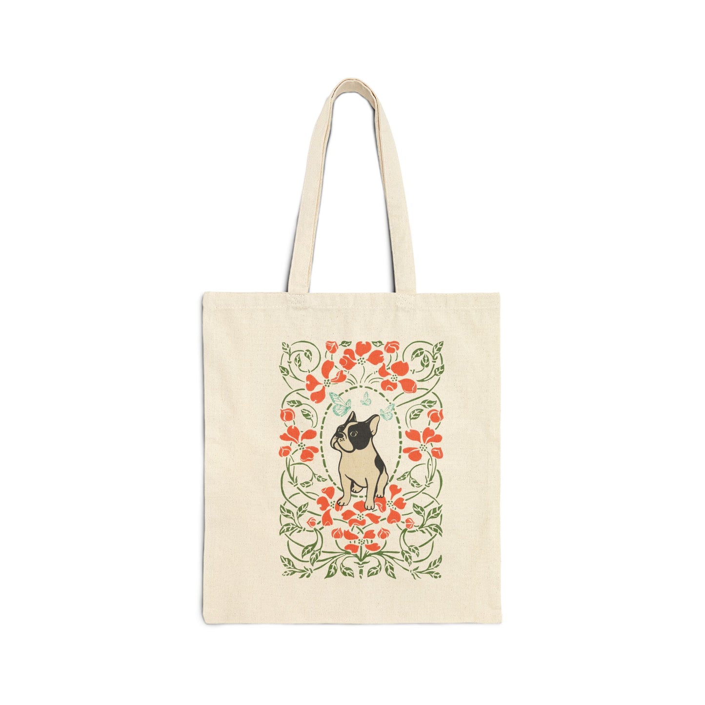 Piebald Frenchie Butterfly Frame Tote Bag