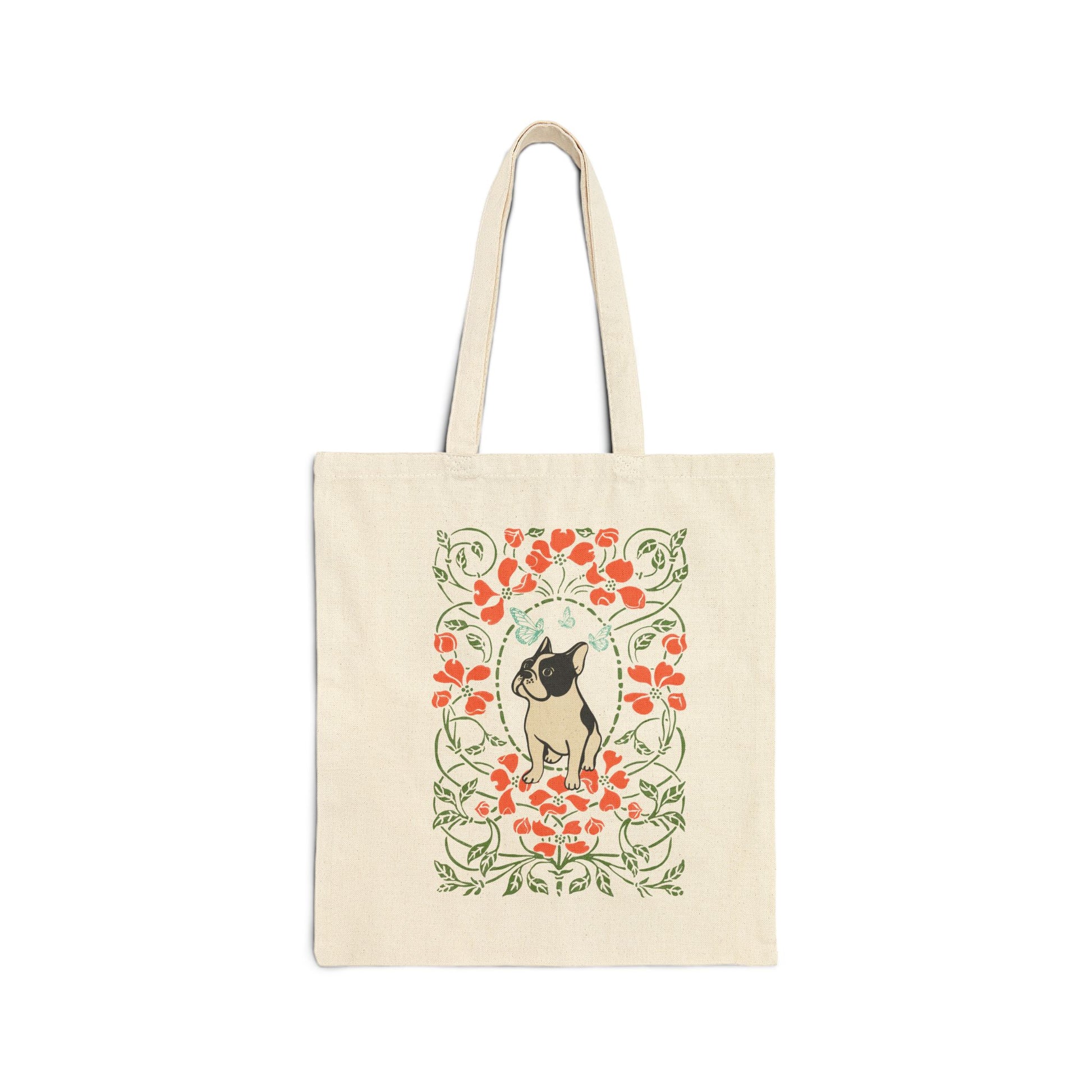 Piebald Frenchie Butterfly Frame Tote Bag