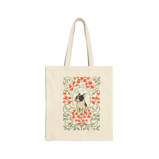 Piebald Frenchie Butterfly Frame Tote Bag
