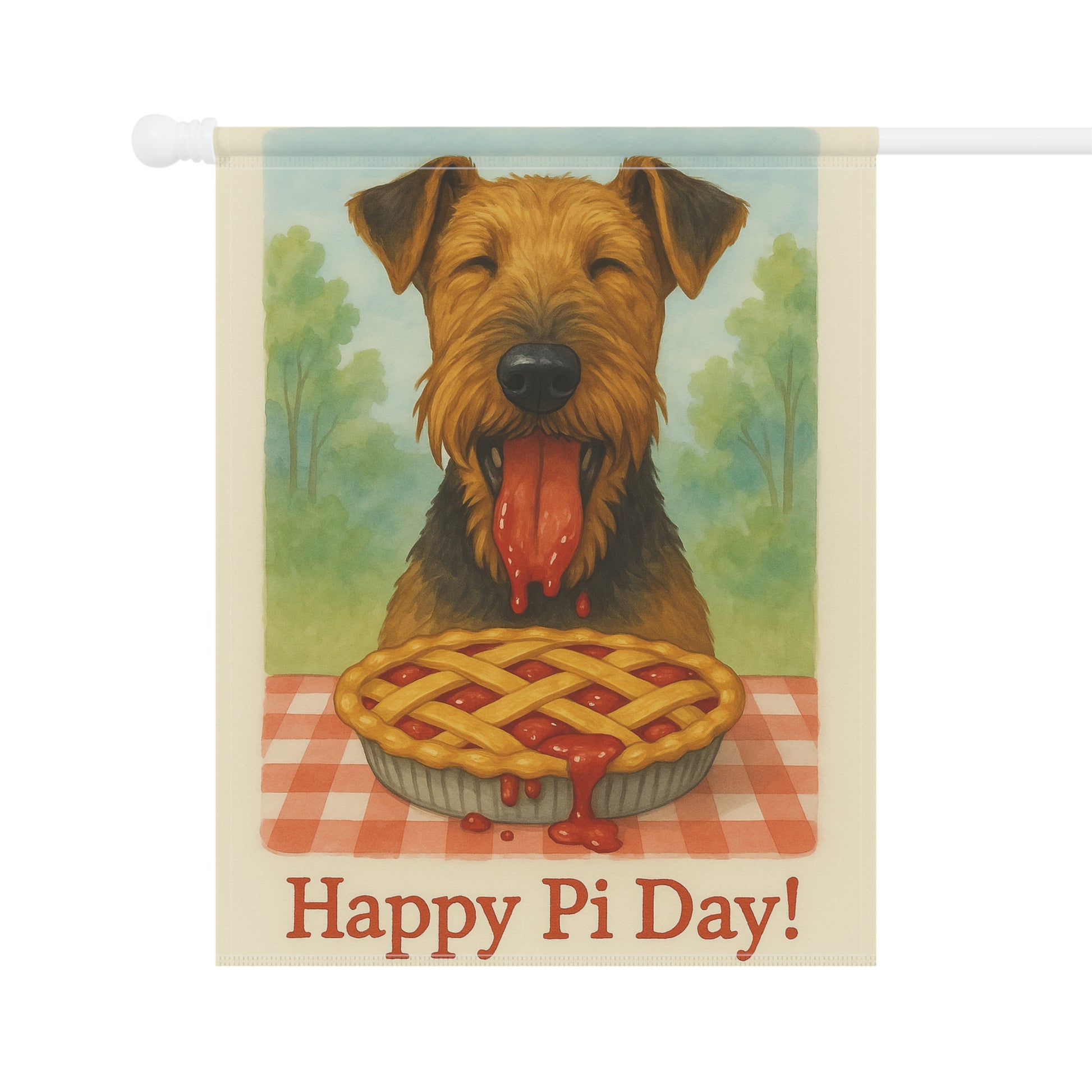 Airedale Terrier Pi Day Garden Flag