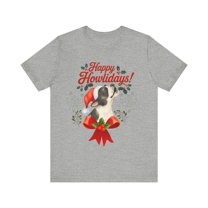 Piebald French Bulldog Happy Howlidays TShirt