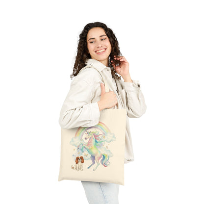 Blenheim Cavalier Watercolor Unicorn Tote Bag