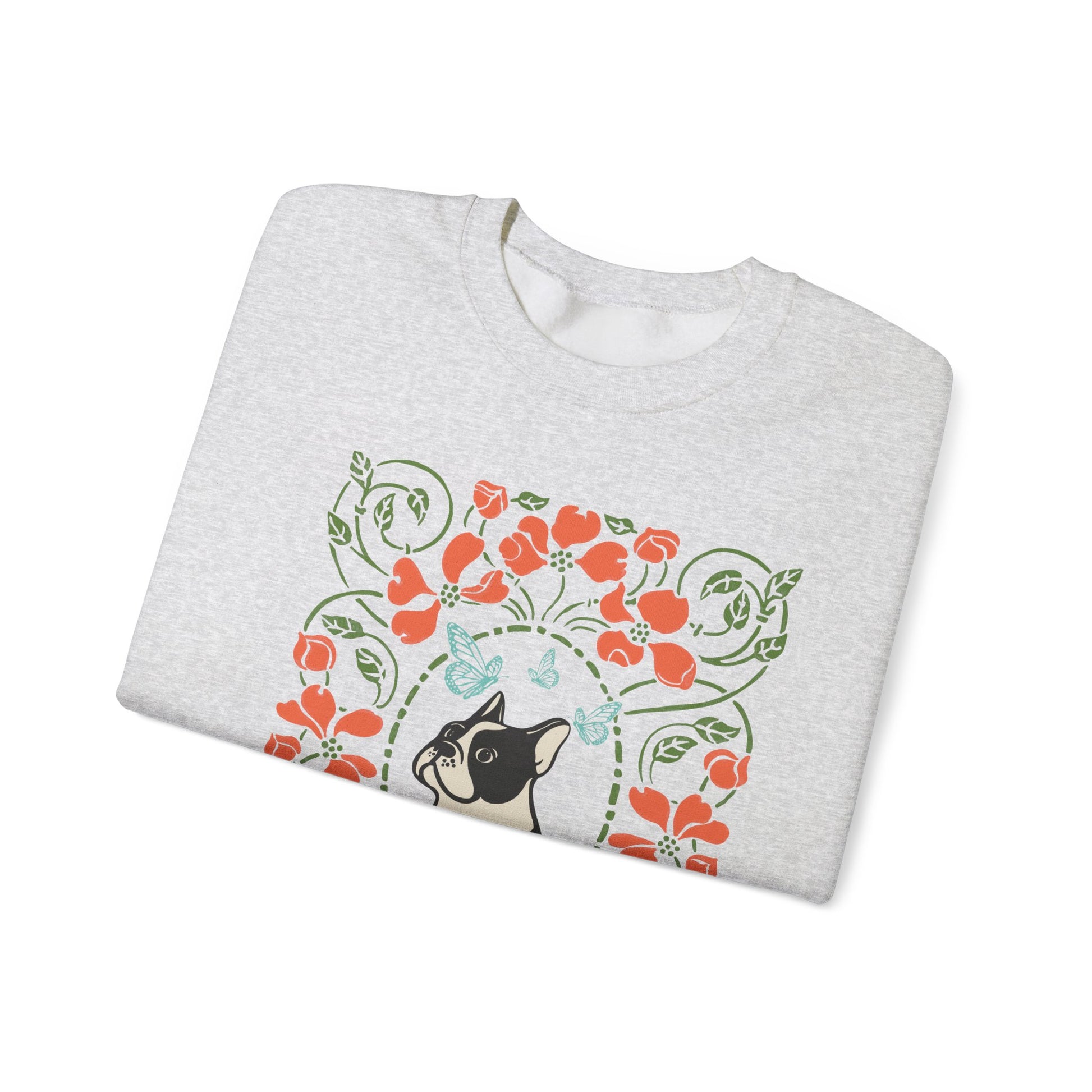 Piebald French Bulldog Butterfly Frame Sweatshirt