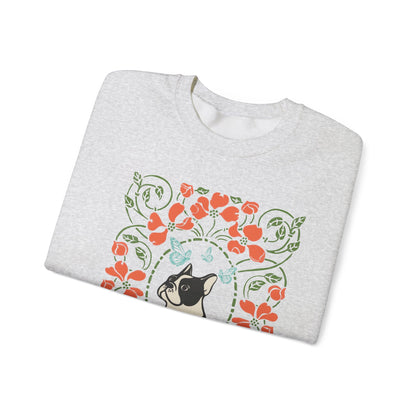 Piebald French Bulldog Butterfly Frame Sweatshirt