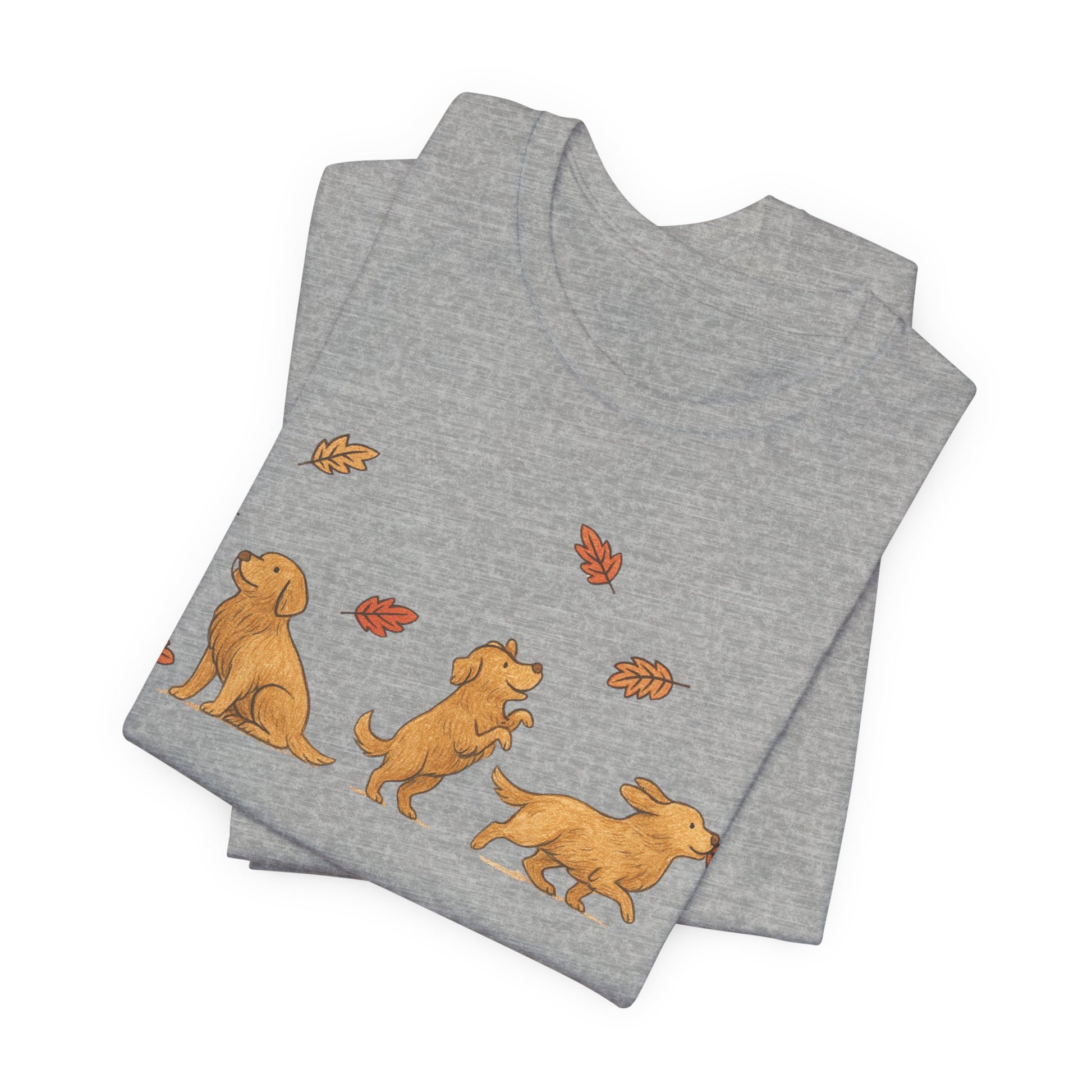 Golden Retriever Chasing Leaves TShirt