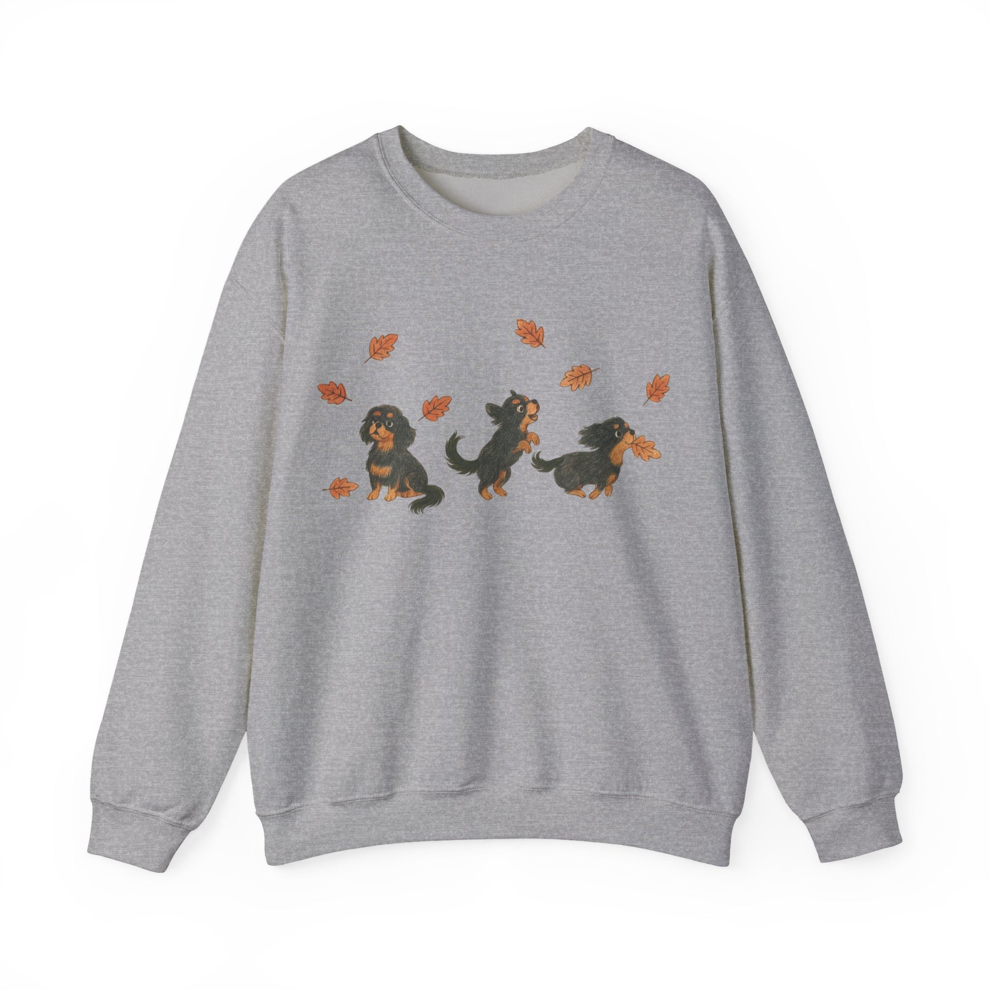 Black Tan Cavalier Chasing Leaves Sweatshirt