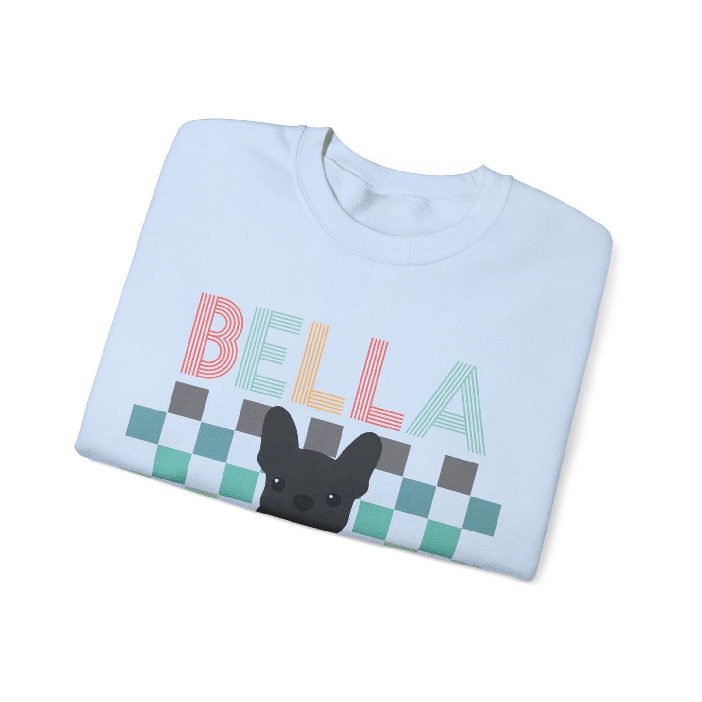 Black French Bulldog Retro Checkered Sweatshirt