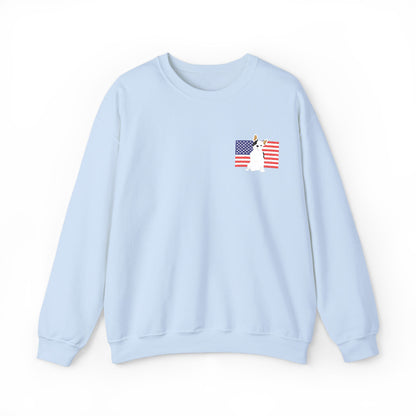 Embroidered Flag Piebald Frenchie Sweatshirt