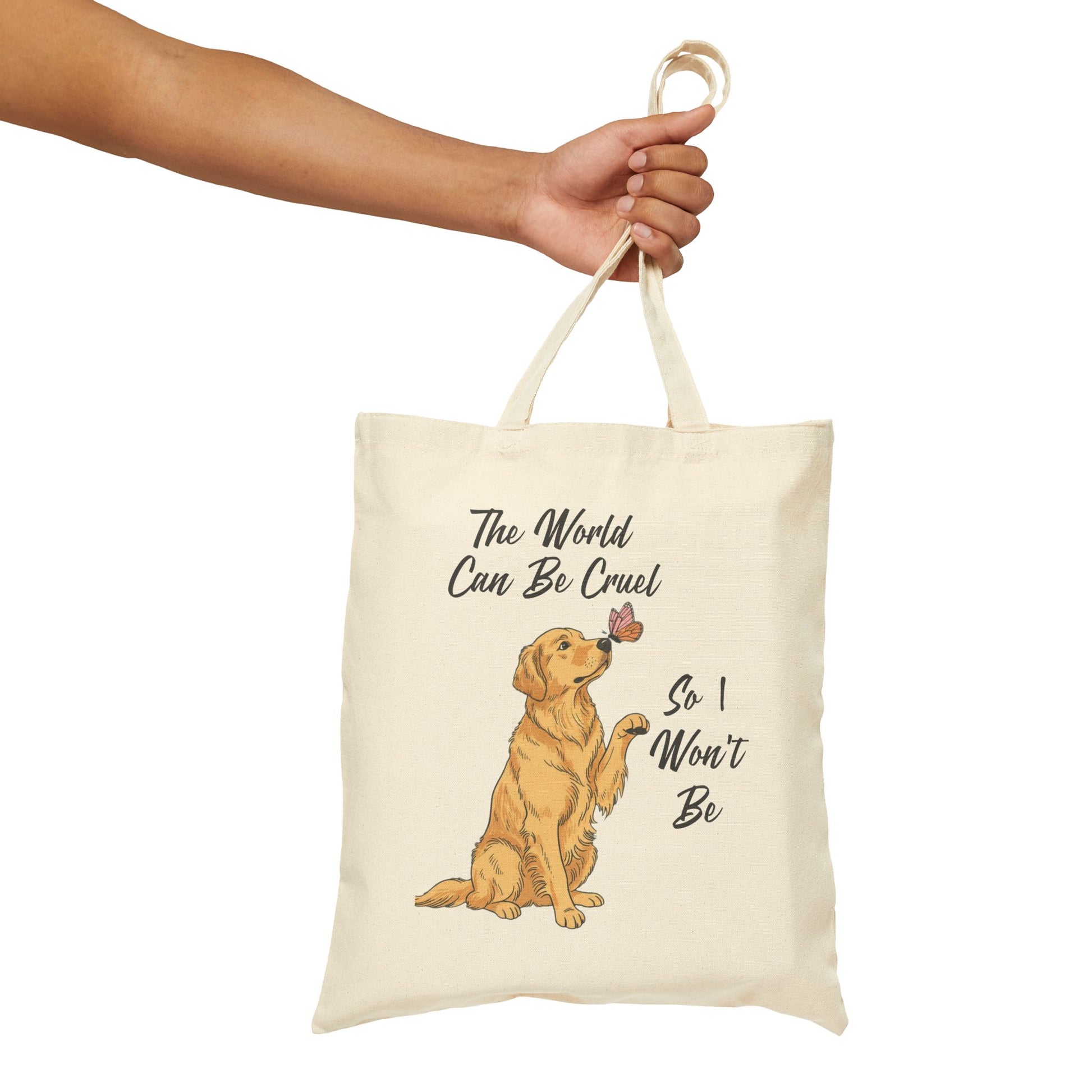 Cruel World Golden Retriever Tote Bag