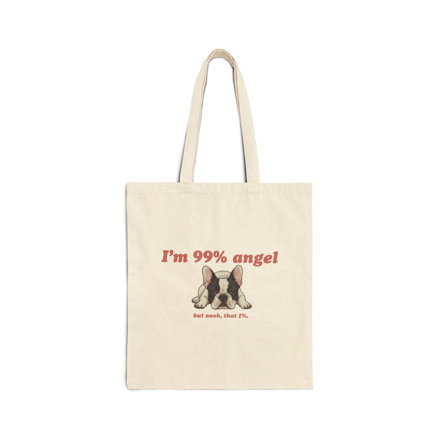 Piebald Frenchie Angel 1% Tote Bag