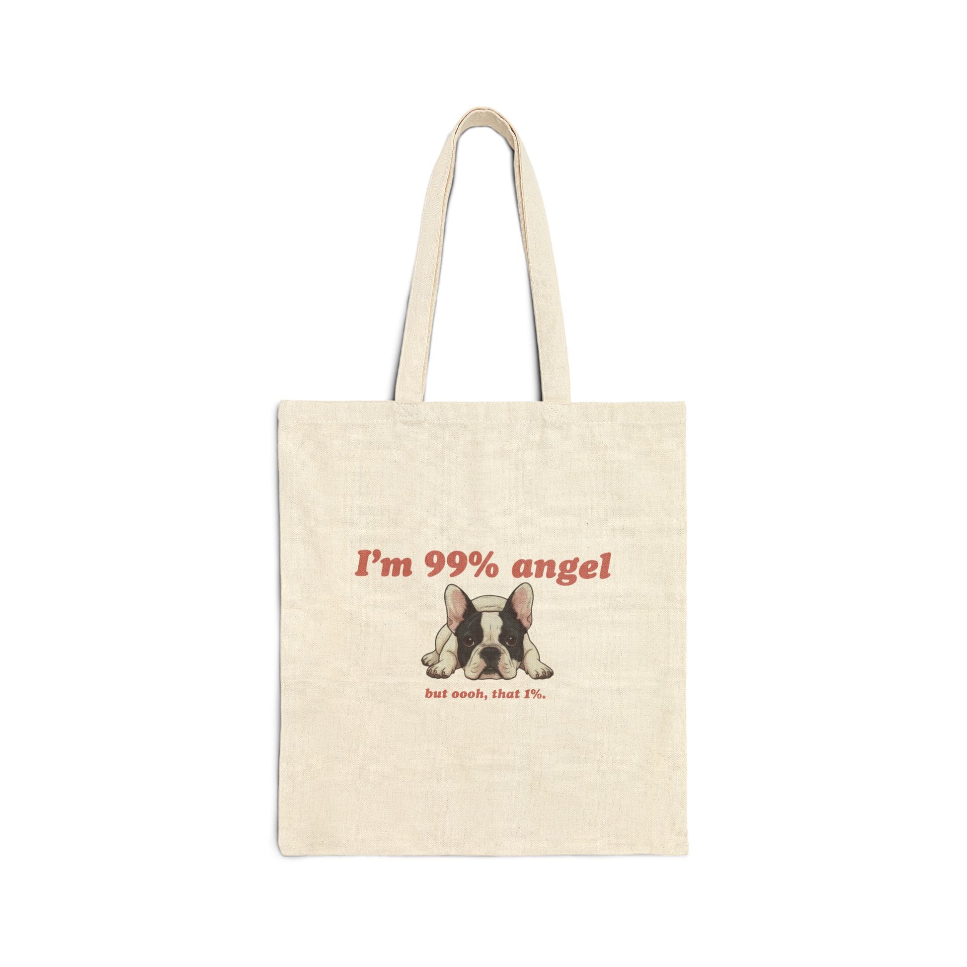 Piebald Frenchie Angel 1% Tote Bag