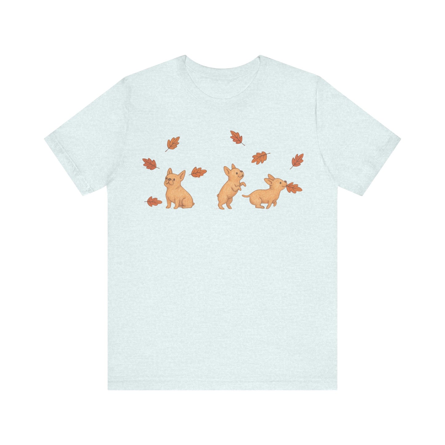 Fawn Frenchie Chasing Leaves TShirt